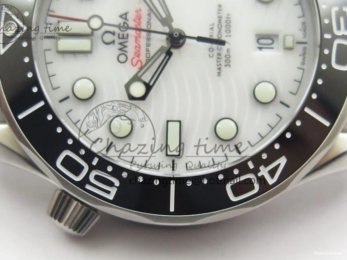 0202 Seamaster Diver 300M ORF 1:1 Best Edition Black Ceramic White Dial on SS Bracelet A Reliable 7865